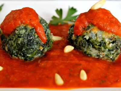 Spinach (or Chard) with Tomato Sauce
